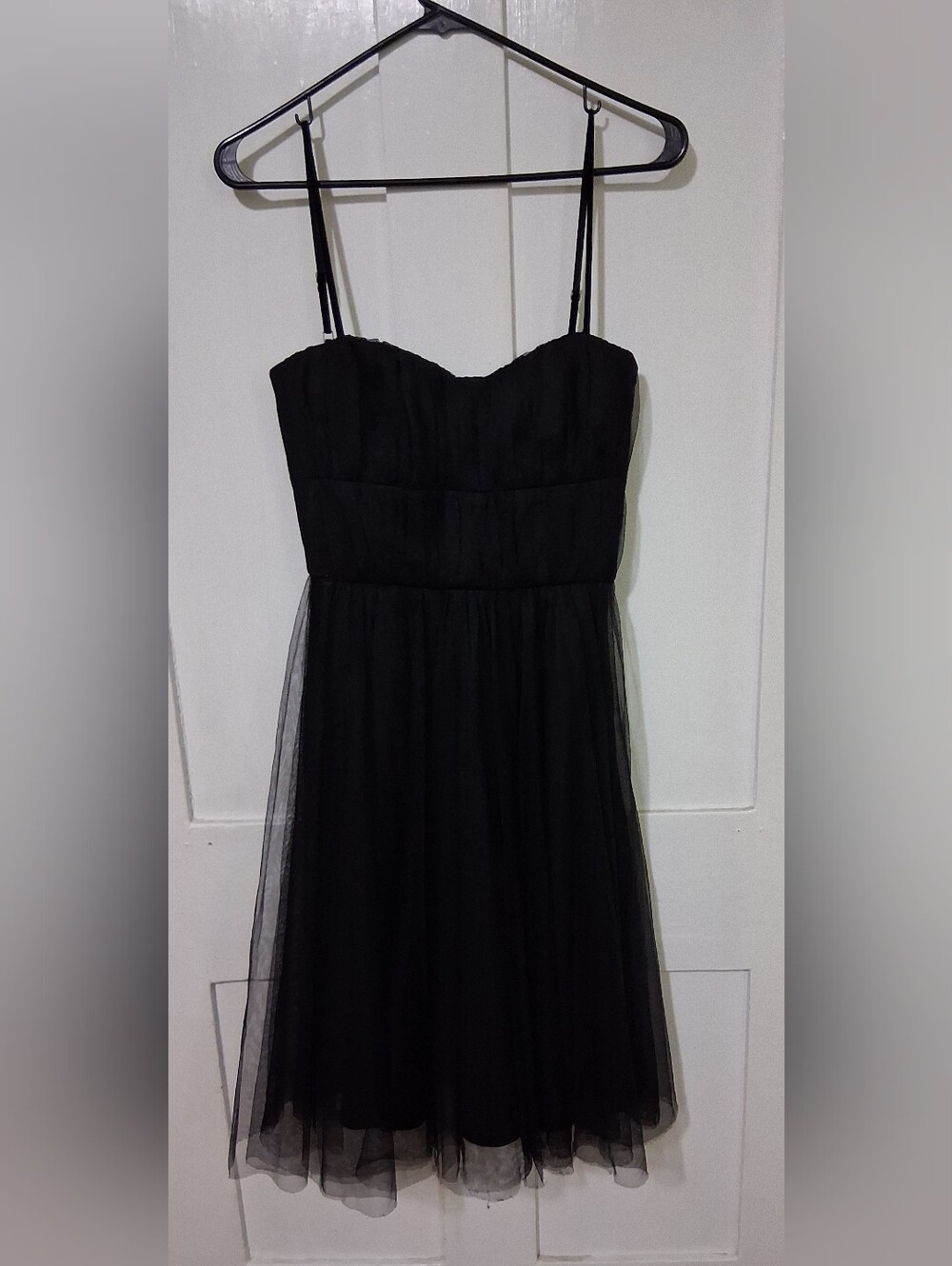 Banana Republic Black Spaghetti Strap Tulle Dress